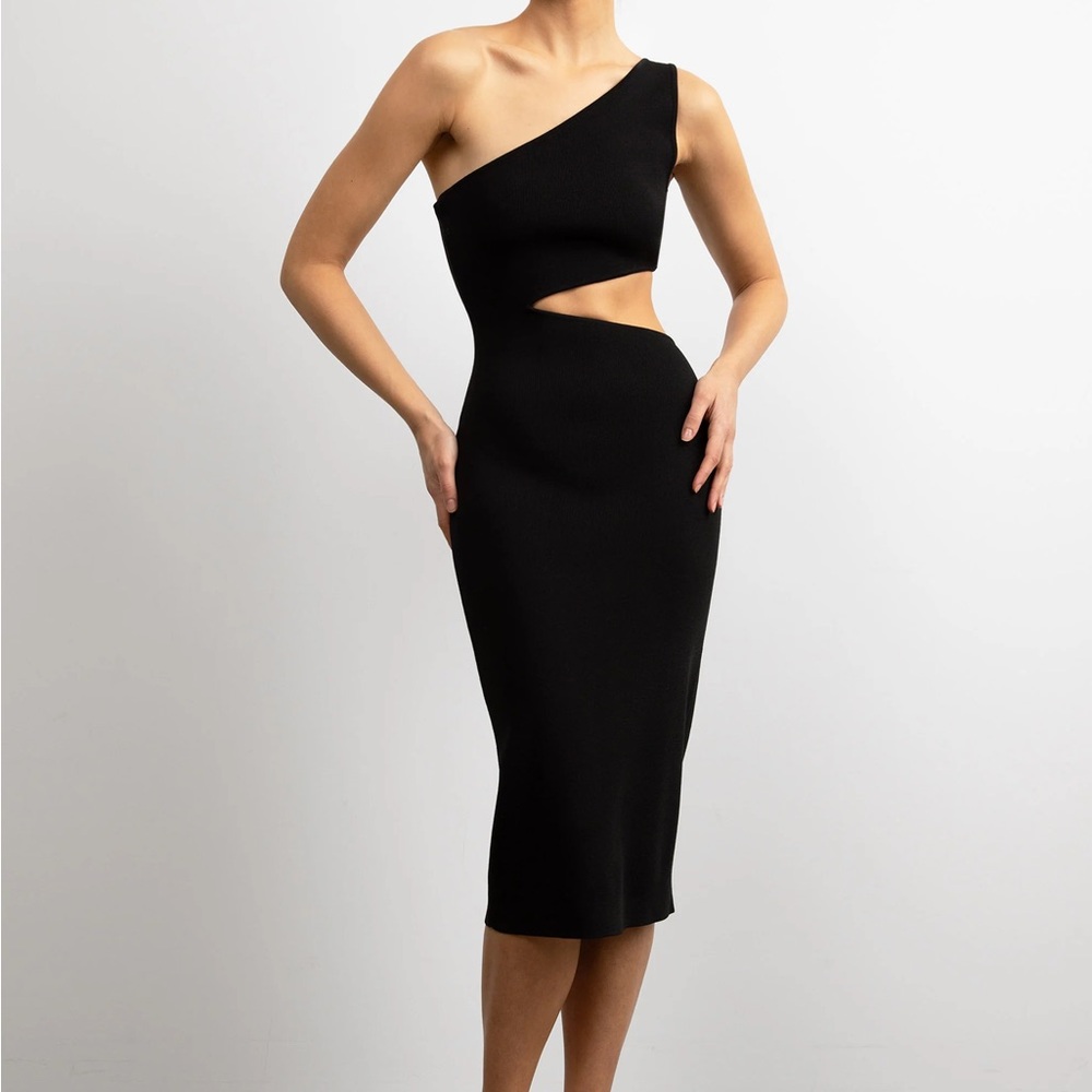 OAK + FORT Minimalistic Asymmetric Black Dress